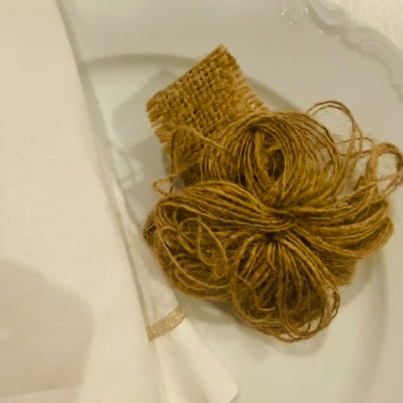 4 pcs Linen Woven Napkin Rings, Natural Style Solid Color Napkin - Picture 4 of 4